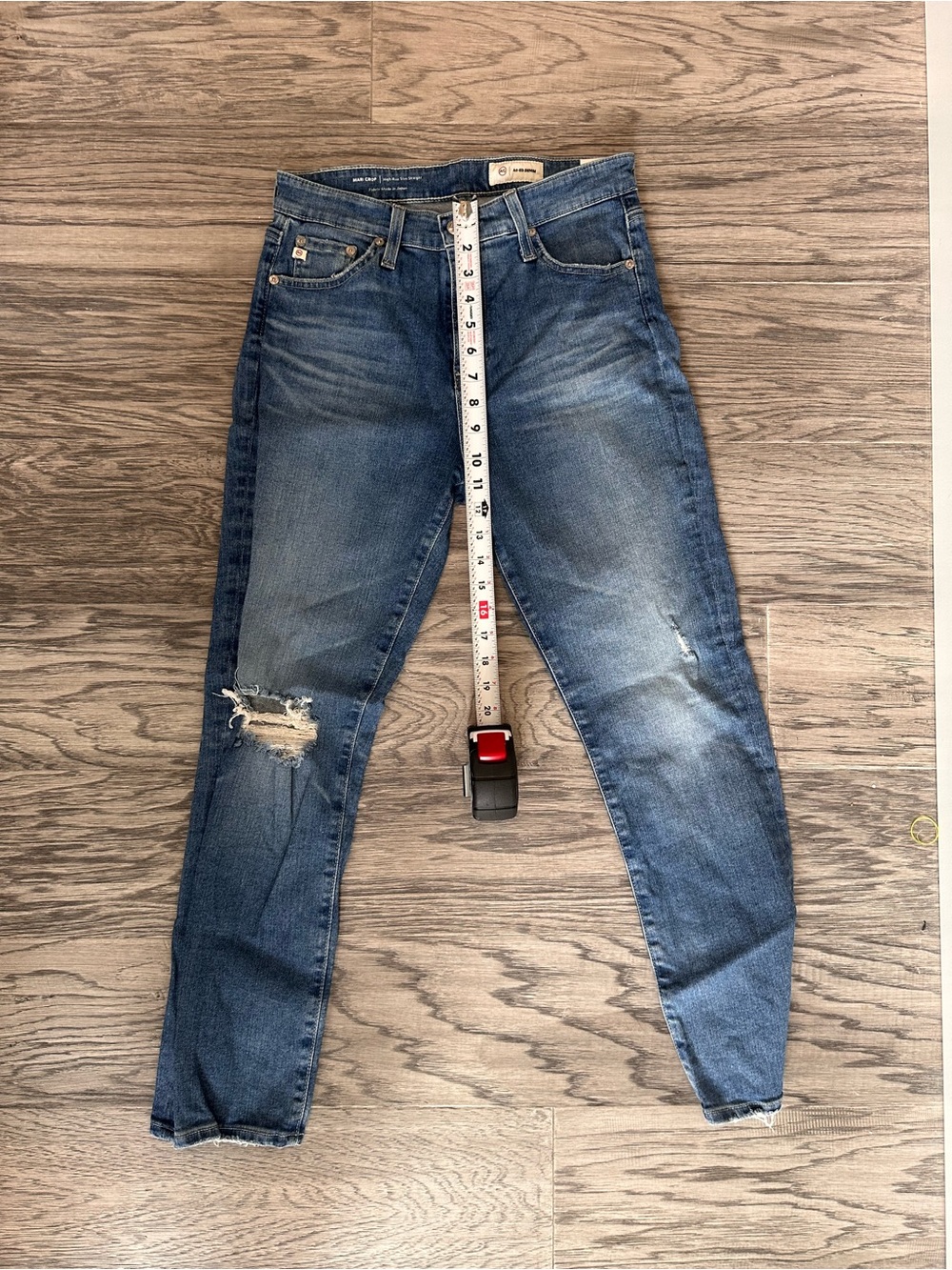 Ag Adriano Goldschmied Distressed Blue Skinny Jeans